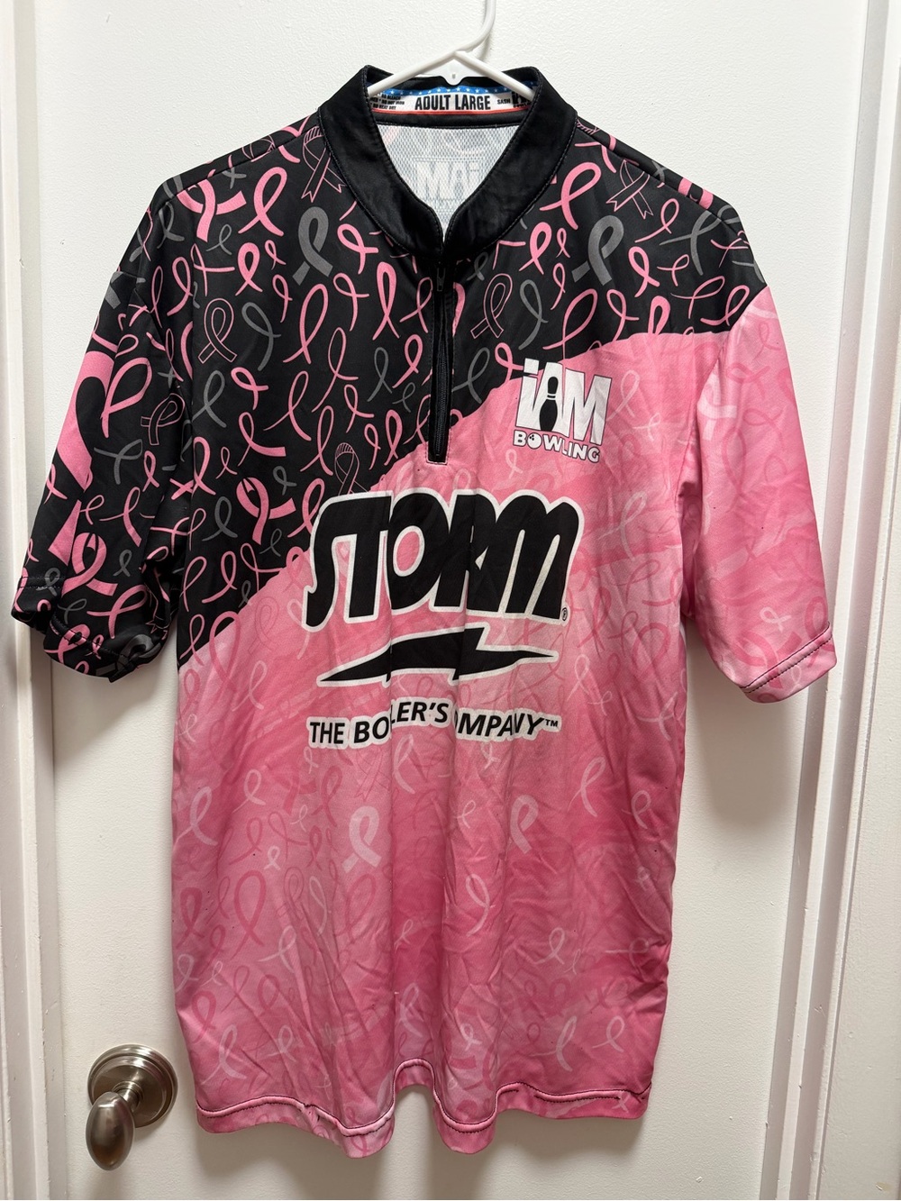 Storm Bowling Black, White & Pink Adult Large Jersey